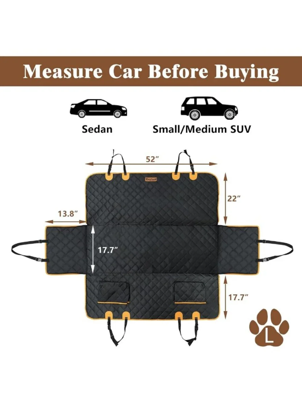 Waterproof Dog Seat Cover Hammock for Car | Nonslip, Scratch-Proof, Easy-Clean